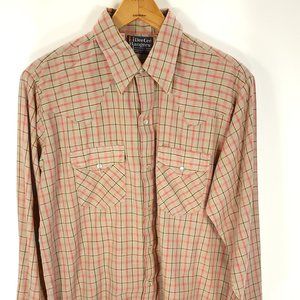 Vintage DeeCee Rangers Western Shirt Men's 16 L 16 1/2 Dress Tail Snap Front